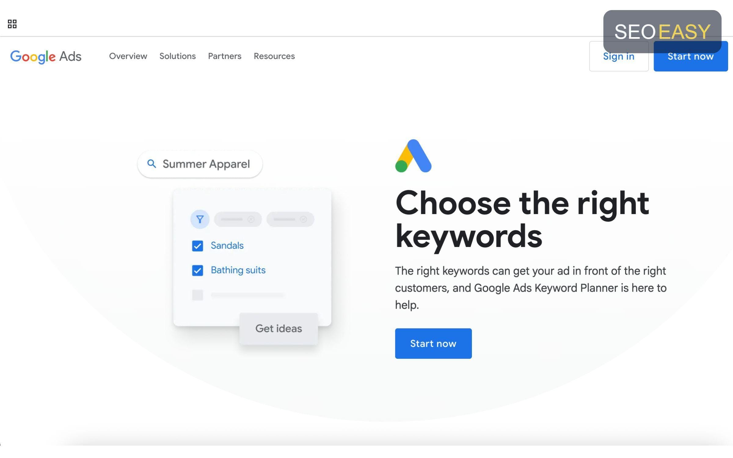 Giao diện chính của công cụ Google Keyword Planner