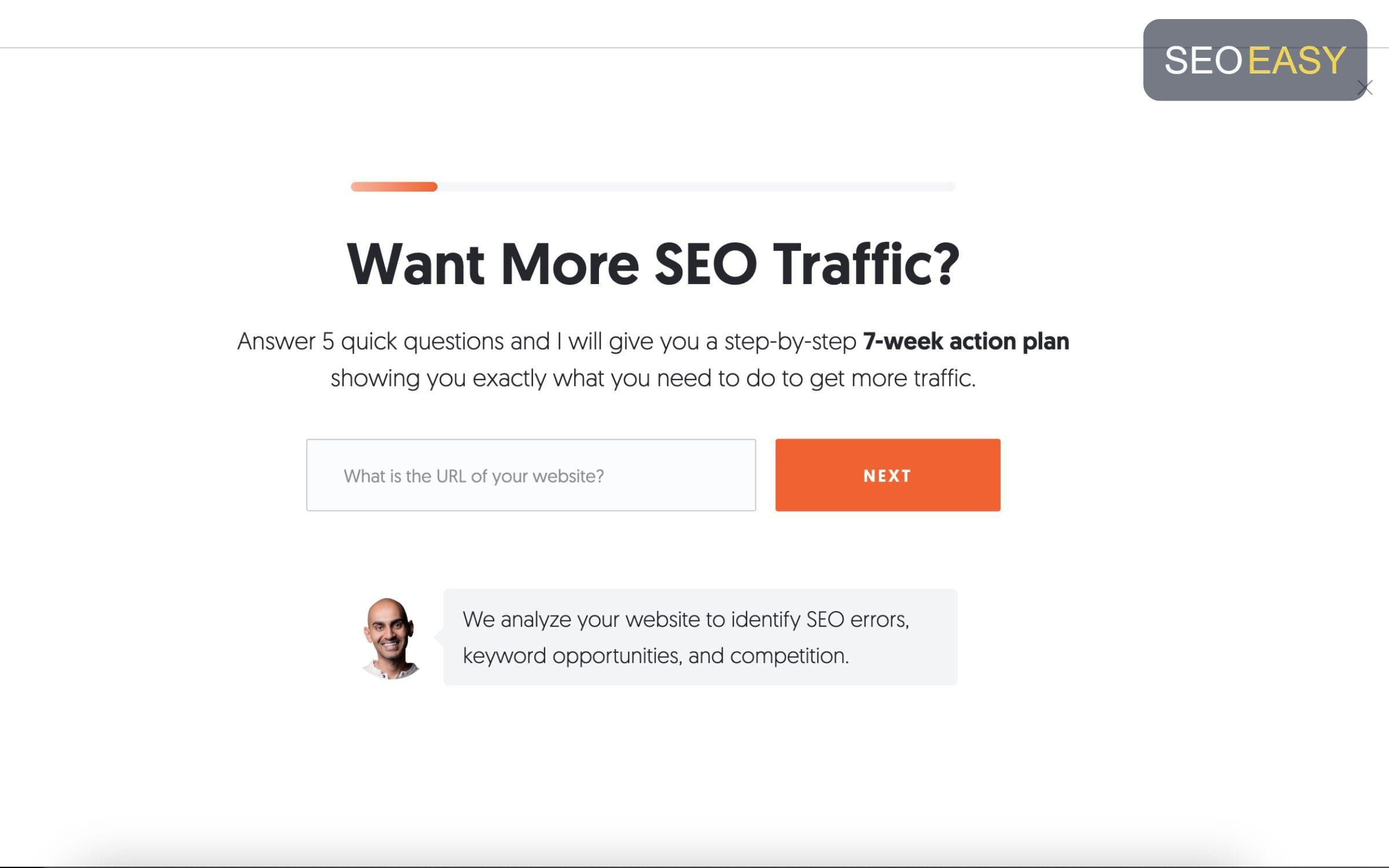 Giao diện chính của Ubersuggest